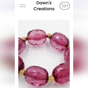 Purple Large Bead Stretch Bracelet